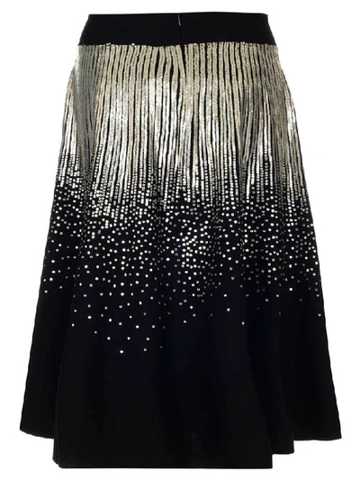 Shop Givenchy Sequinned Detail Midi Skirt In Black