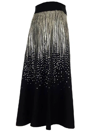 Shop Givenchy Sequinned Detail Midi Skirt In Black