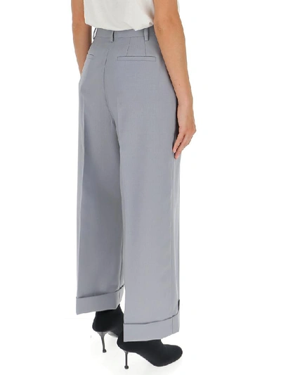 Shop Fendi Wide Leg Trousers In Black