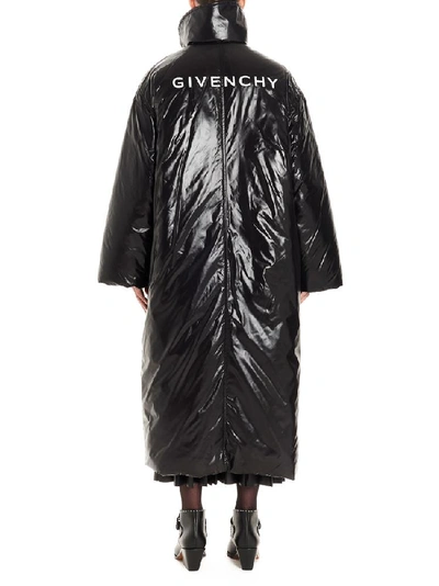 Shop Givenchy Logo Print Puffer Parka In Black