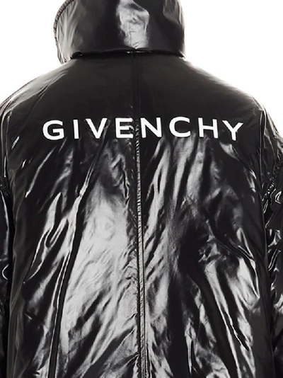 Shop Givenchy Logo Print Puffer Parka In Black