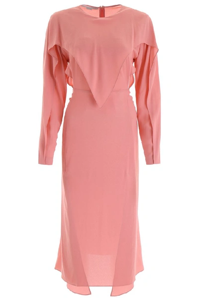 Shop Stella Mccartney Ribbon Crepe Dress In Pink