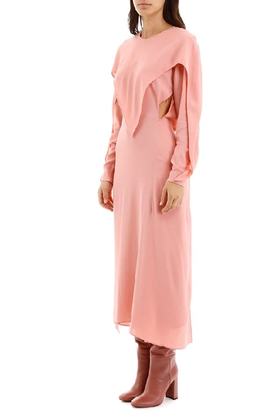 Shop Stella Mccartney Ribbon Crepe Dress In Pink