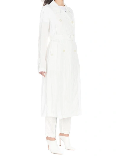 Shop Helmut Lang Parachute Trench Coat In White