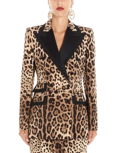 Shop Dolce & Gabbana Animalier Print Blazer In Multi