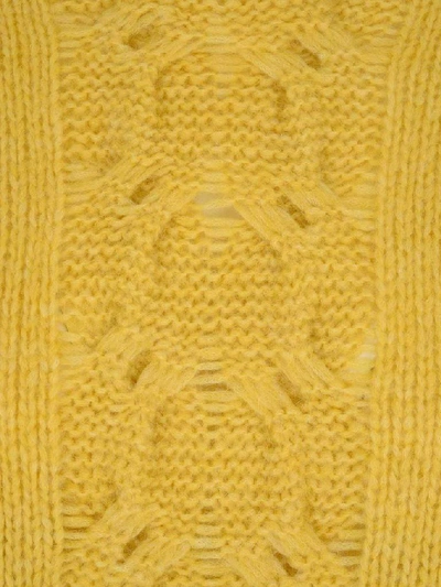 Shop Stella Mccartney Cable Knit Oversize Sweater In Yellow