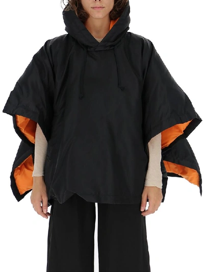 Shop Comme Des Garçons Comme Des Garçons Oversized Cropped Hooded Jacket In Black