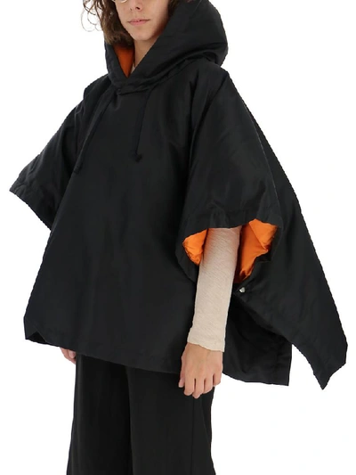 Shop Comme Des Garçons Comme Des Garçons Oversized Cropped Hooded Jacket In Black