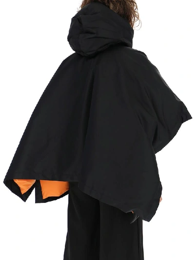 Shop Comme Des Garçons Comme Des Garçons Oversized Cropped Hooded Jacket In Black