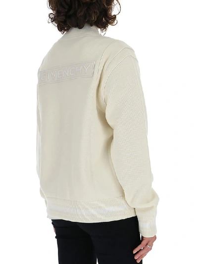 Shop Givenchy Logo Bomber Jacket In White