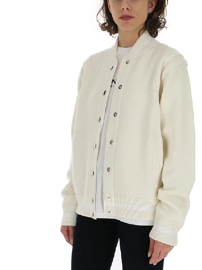 Shop Givenchy Logo Bomber Jacket In White