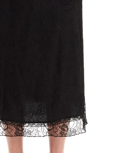 Shop Prada Graphic Print Lace Petticoat Dress In Black