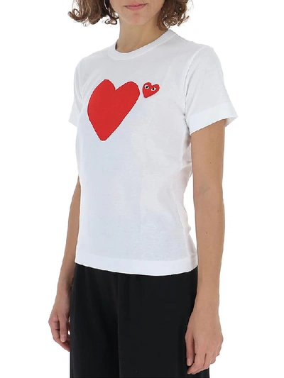 Shop Comme Des Garçons Play Logo Motif T In White