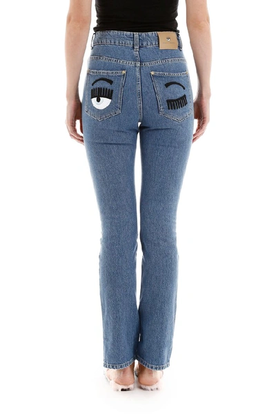 Shop Chiara Ferragni Flirting Straight Leg Jeans In Blue
