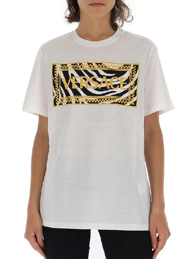 Shop Versace 90s Vintage Logo Printed T In White