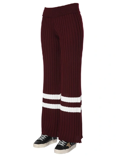 Shop Golden Goose Deluxe Brand Stripe Pleated Pants In Red