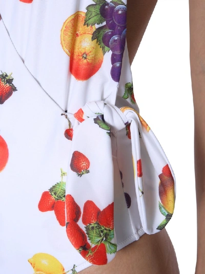 Shop Msgm Fruit Print Swimsuit In Multi