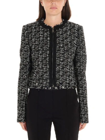 Shop Karl Lagerfeld Contrasting Trim Tweed Jacket In Multi