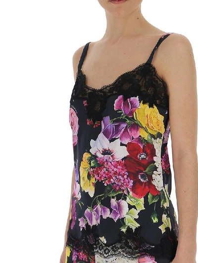 Shop Dolce & Gabbana Underwear Floral Print Lace Camisole In Multi