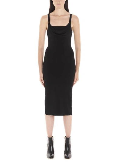 Shop Theory Cowl Neck Bodycon Midi Dress In Black
