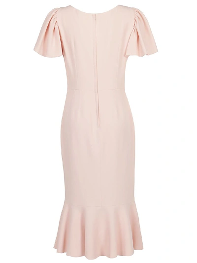 Shop Dolce & Gabbana Ruffled Hem Midi Dress In Pink