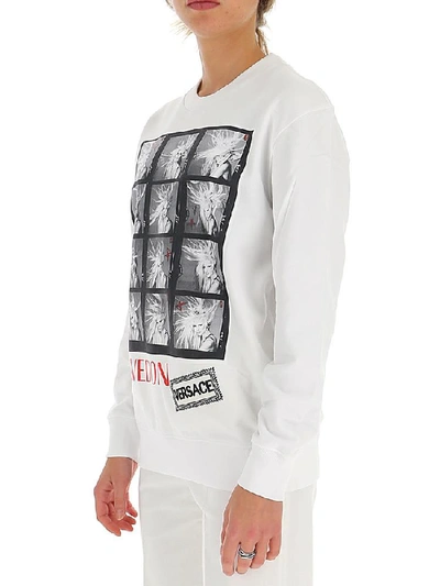 Shop Versace Graphic Printed Sweatshirt In White