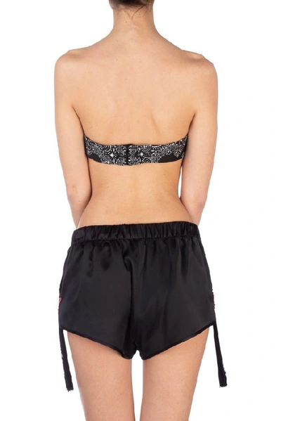 Shop Saint Laurent Printed Bandeau Bikini Top In Black