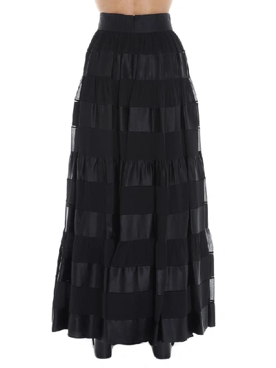 Shop Zimmermann Sabotage Ribbon Stripe Maxi Skirt In Black