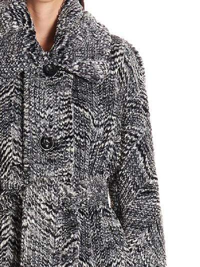 Shop Dsquared2 Belted Fur Coat In Grey