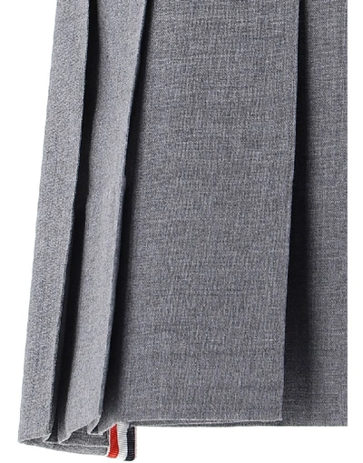 Shop Thom Browne Pleated High Waist Mini Skirt In Grey