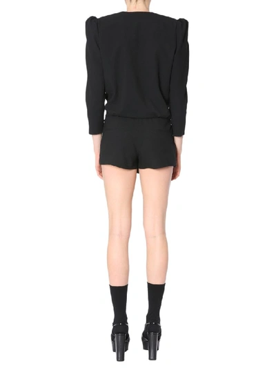 Shop Saint Laurent Tuxedo Style Playsuit In Black