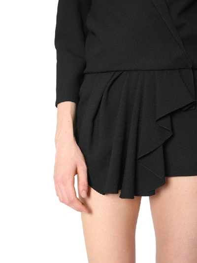 Shop Saint Laurent Tuxedo Style Playsuit In Black