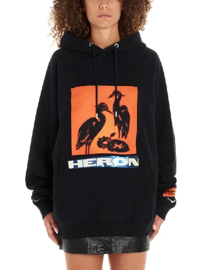 Shop Heron Preston Logo Printed Hoodie In Black