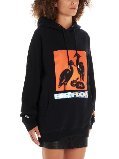 Shop Heron Preston Logo Printed Hoodie In Black