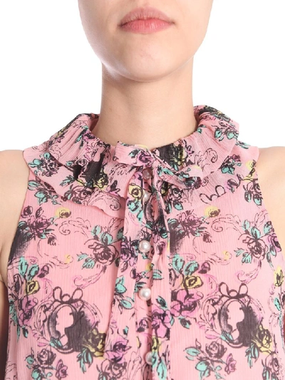 Shop Boutique Moschino Bow Detail Printed Dress In Pink