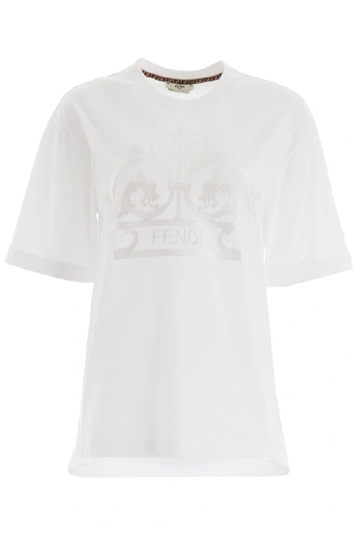 Shop Fendi Logo Printed T In White