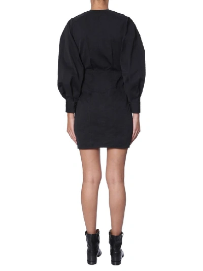 Shop Isabel Marant Honey Zipped Front Mini Dress In Black