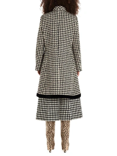 Shop Gucci Houndstooth Coat In Grey