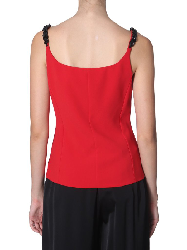 Boutique Moschino Chain-embellished Tank Top In Red | ModeSens