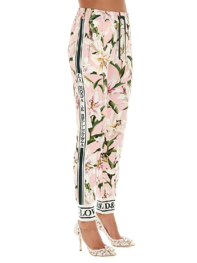 Shop Dolce & Gabbana Floral Printed Pants In Multi