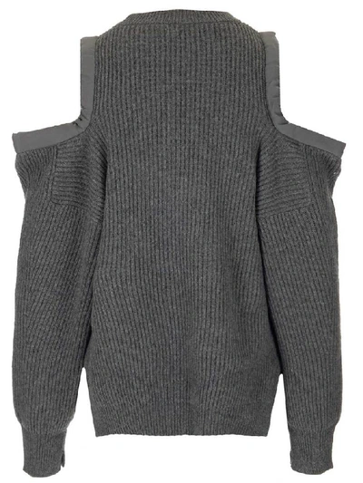 Shop Stella Mccartney Open Shoulder Jumper In Grey