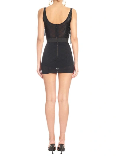 Shop Dolce & Gabbana Corset Mini Dress In Black