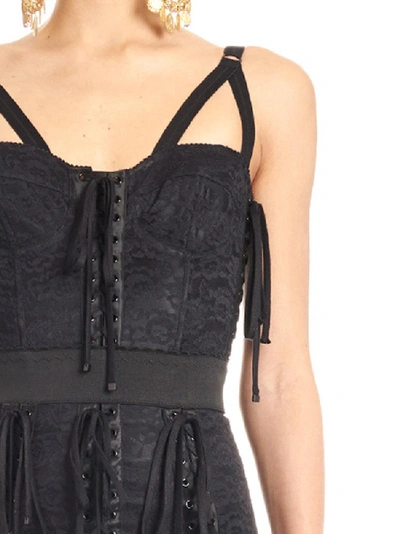 Shop Dolce & Gabbana Corset Mini Dress In Black