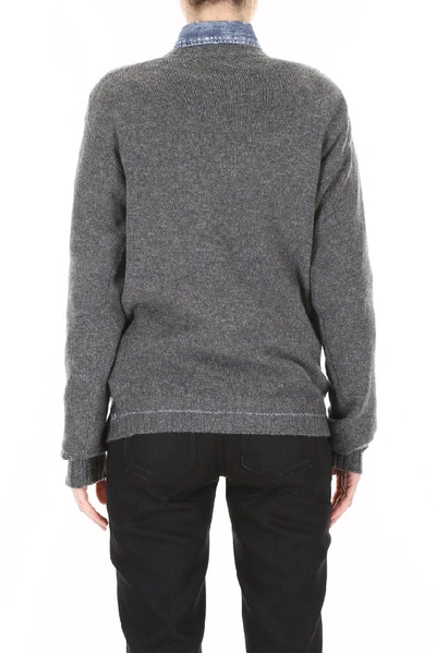 Shop Prada Logo Jumper In Grey