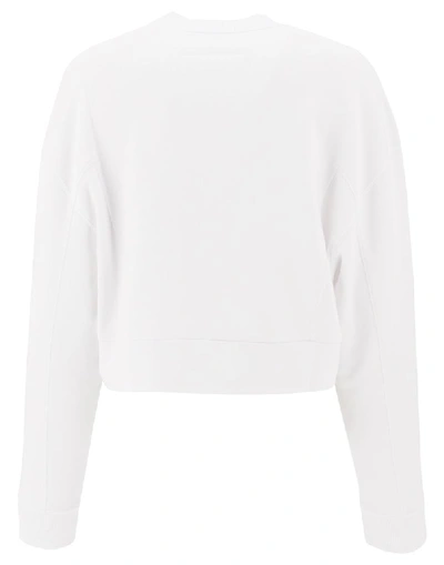 Shop Givenchy Logo Cropped Sweatshirt In White