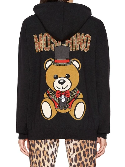 Shop Moschino Teddy Circus Zip In Black