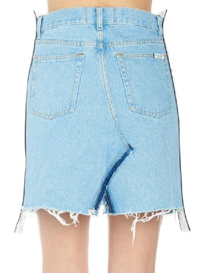 Shop Forte Dei Marmi Couture Distressed Mini Skirt In Blue
