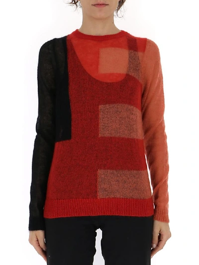 Shop Rick Owens Colour Block Sweater In Multi