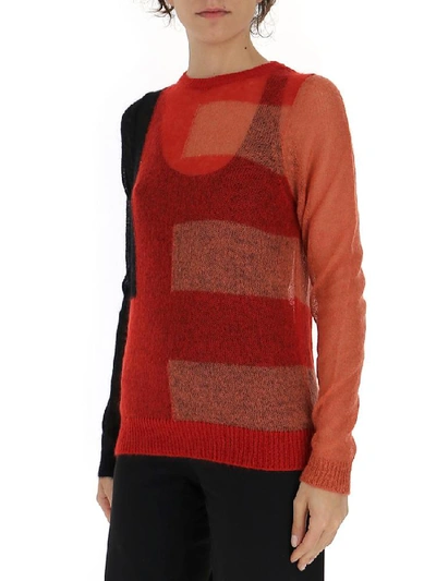 Shop Rick Owens Colour Block Sweater In Multi