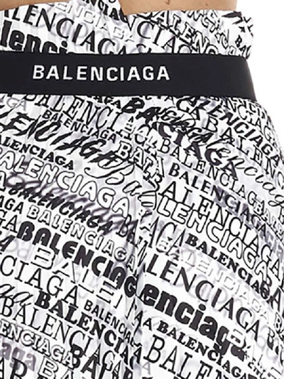 Shop Balenciaga Logo Pleated Asymmetric Skirt In Multi